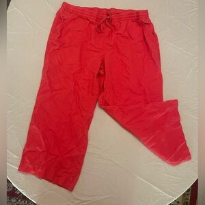 Cato Vibrant Coral Drawstring Cropped Pants